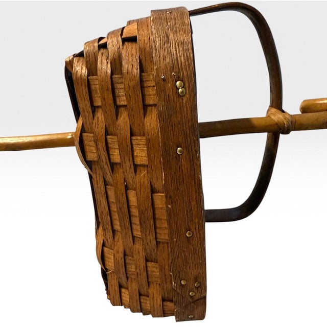 Rare Early 20th Century Shelton Basket Company Spiked Garden Foraging Cane and Gathering Trug For Sale - Image 11 of 16