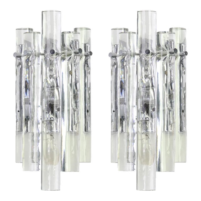 German Crystal Rod Sconces by Kinkeldey, 1970s, Set of 2 For Sale