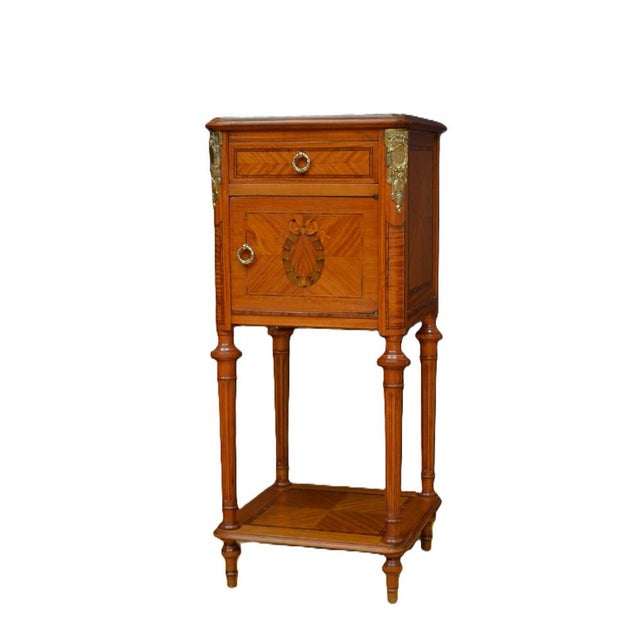 Antique Marble Topped and Satinwood Bedside Tables, 1900, Set of 2 For Sale - Image 15 of 17