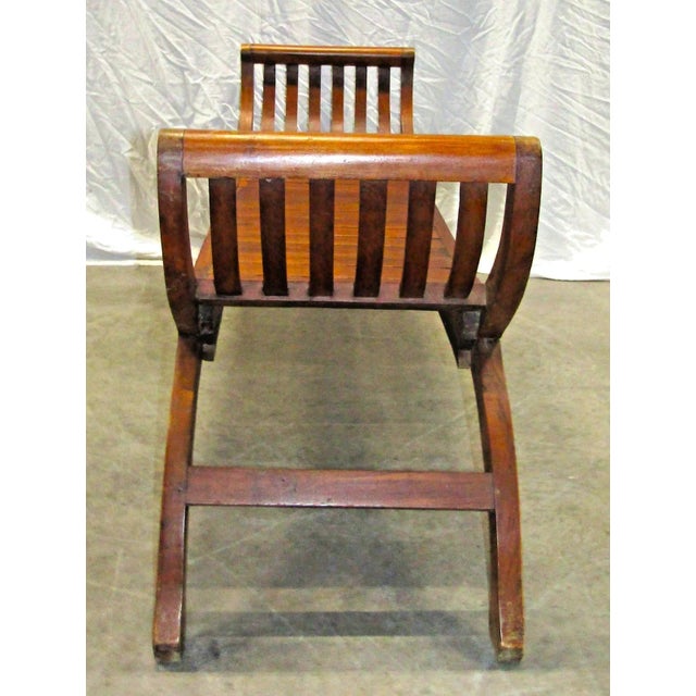 Antique Handcrafted Solid Teak Wood Kartini 2 Seater U-Shape Bench For Sale - Image 11 of 17