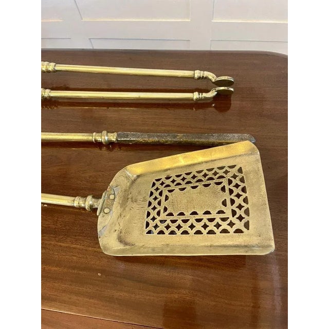 George III Brass Fire Irons, 1800, Set of 3 For Sale - Image 3 of 8
