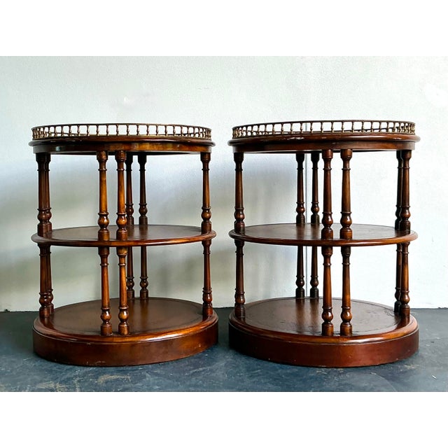 Wood Vintage Theodore Alexander Gallery Side Tables - A Pair For Sale - Image 7 of 12