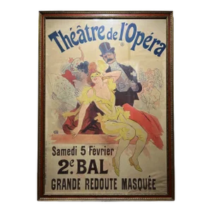 Antique Jules Cheret Theatre De l'Opera Poster, Framed