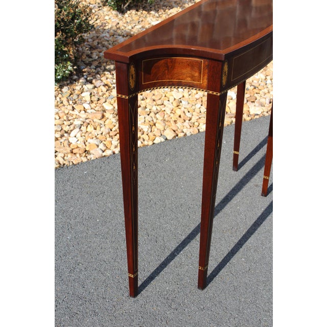 Brown Stickley Flame Mahogany Consoles—A Pair For Sale - Image 8 of 18