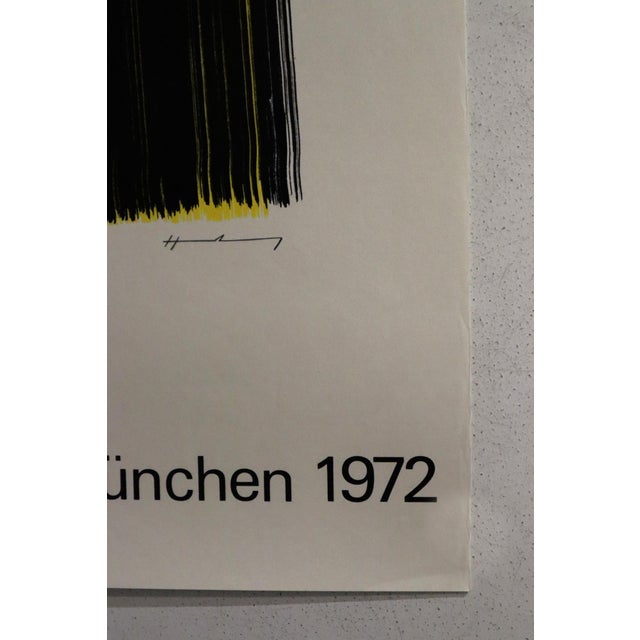 1970s 1972 Munich Olympics Lithograph Poster - Hans Hartung - Brushstrokes For Sale - Image 5 of 5