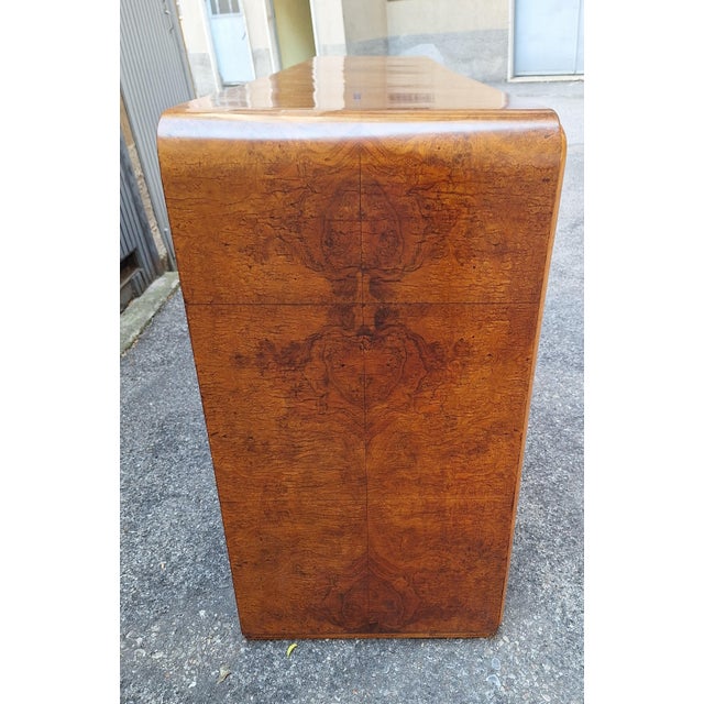 Vintage Sideboard in in Walnut Root and Maple Wood with Brass Details, 1940s For Sale - Image 18 of 18