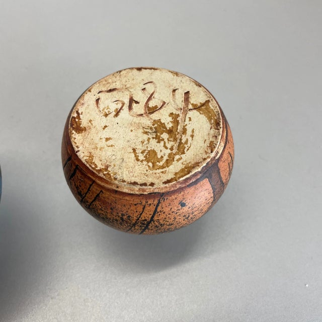 German Ceramic Studio Pottery Vase from Gerhard Liebenthron, 1980s, Set of 2 For Sale - Image 15 of 16