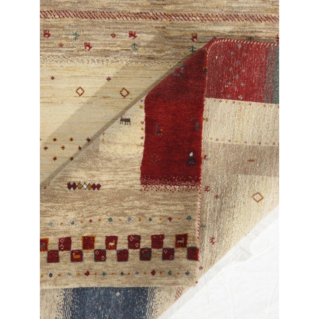 Contemporary Vintage Hand-Knotted Gabbeh Rug 5'7" X 8'0" For Sale - Image 3 of 4