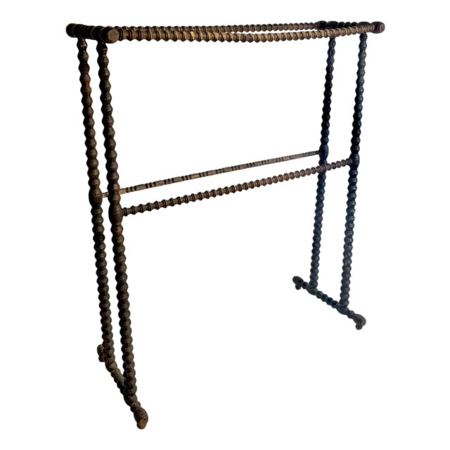 Antique Bobbin-Turned Oak Blanket Stand / Towel Rack, Early 20th Century For Sale