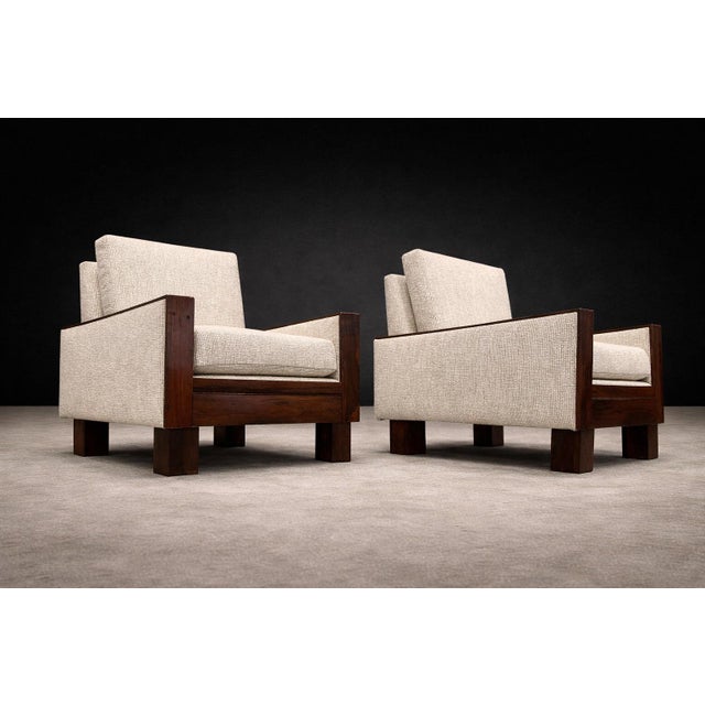 Brazilian Modern Armchairs in Rosewood & Upholstered in Fabric by Celina, 1960s For Sale - Image 9 of 10