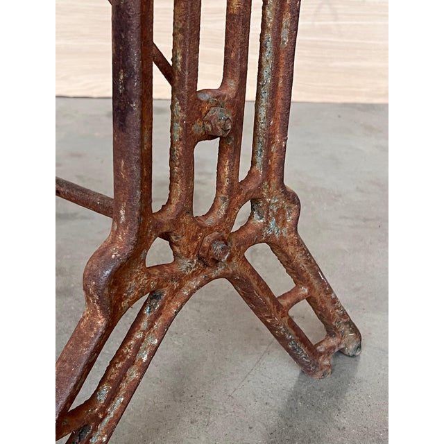 Early 20th Century French Solid Cast Iron French Scrolling Bistro Table with Marble Top For Sale - Image 14 of 18