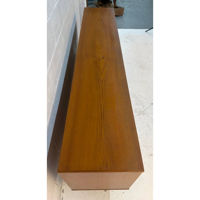Goldenrod Mid-Century Modern Teak Credenza W/ Tambour Doors For Sale - Image 8 of 12
