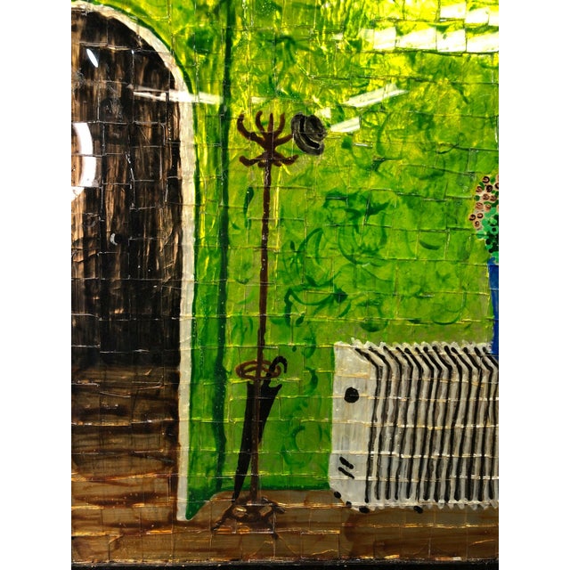 Contemporary Late 20th Century Multimedia Glass Collage Signed on the Bottom For Sale - Image 3 of 5