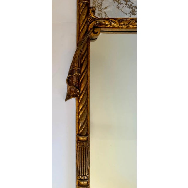 Mid 20th Century Mid-Century Hollywood Regency Gilt Rope and Tassel Trumeau Pier Mirror For Sale - Image 5 of 8