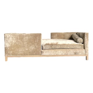 Vintage Boho Panne Velvet Tete E Tete Sofa For Sale