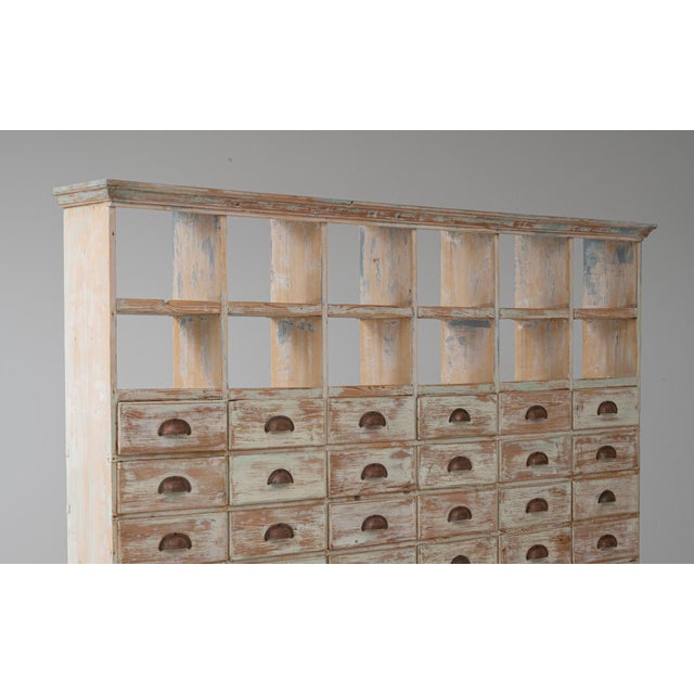 Wood Mid 20th Century French Wood Patinated Apothecary Cabinet with Glass Doors For Sale - Image 7 of 18