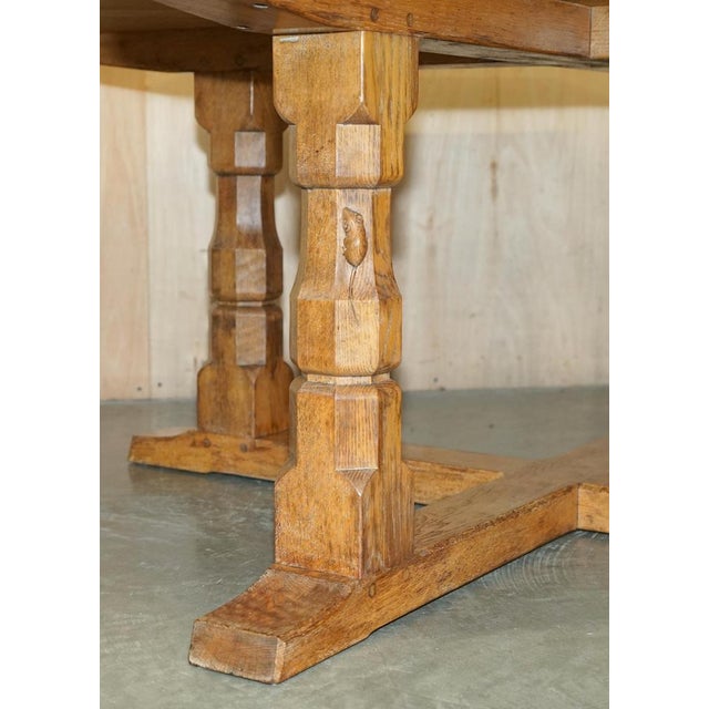 Wood Huge Vintage Adzed Octagonal Dining Table from Robert Mouseman Thompson, 1950s For Sale - Image 7 of 18