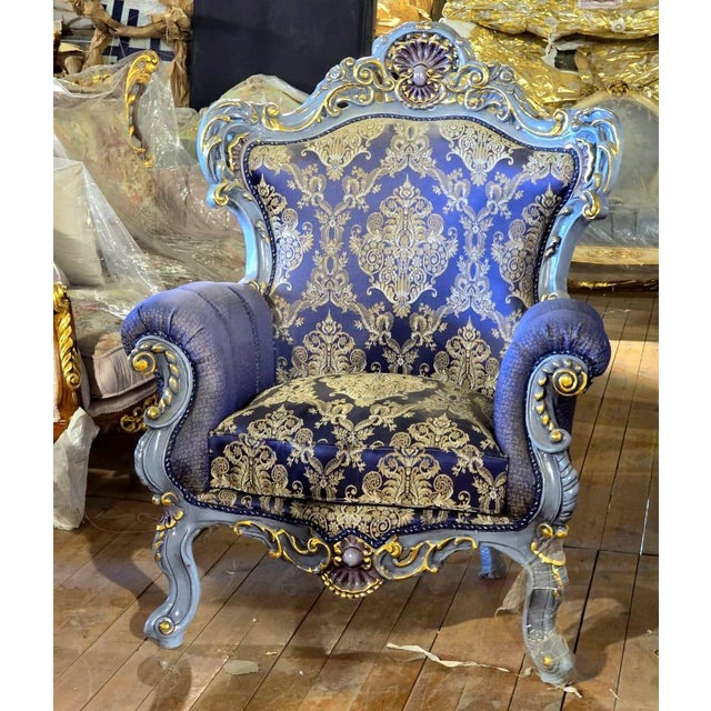 Bring regal elegance into your home with this magnificent French Louis XV armchair, designed to be both a luxurious...