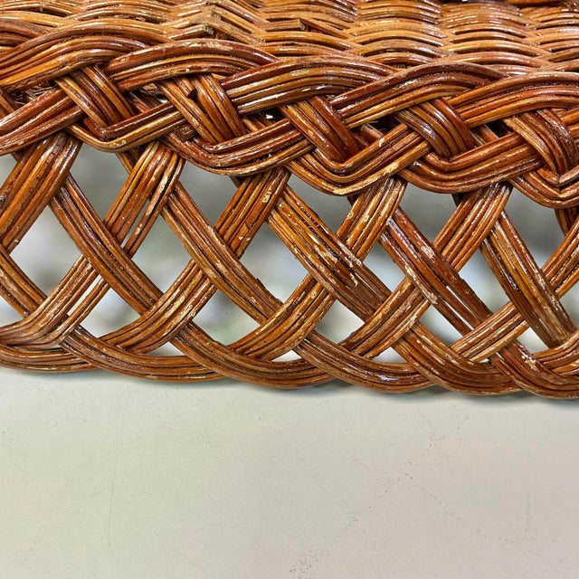 Mid-Century Boho Chic Rustic European French Wicker Bread Basket For Sale - Image 9 of 9