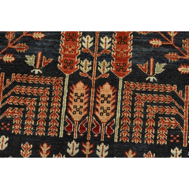 Textile Tabriz Ziegler Runner 4′ X 8’6” Blue Wool Traditional Hand-Knotted Oriental Rug For Sale - Image 7 of 12