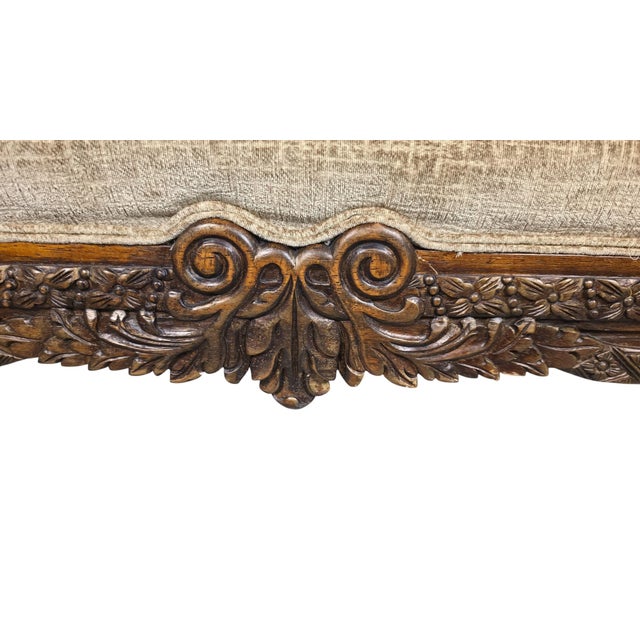 Bassett Furniture Vintage 1996 Bassett French Provincial Carved Wood Sofa For Sale - Image 4 of 8