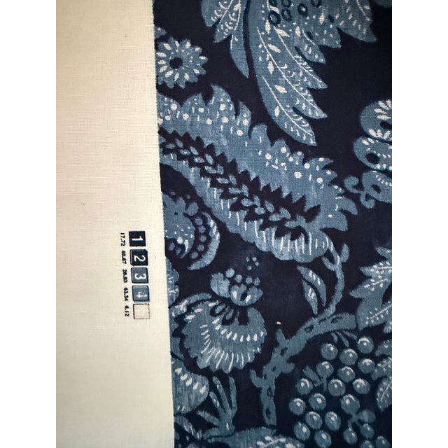 The Brunschwig & Fils Wesserling Print in Blue Pattern Color 8019125 4 Yards Fabric For Sale In Raleigh - Image 6 of 7