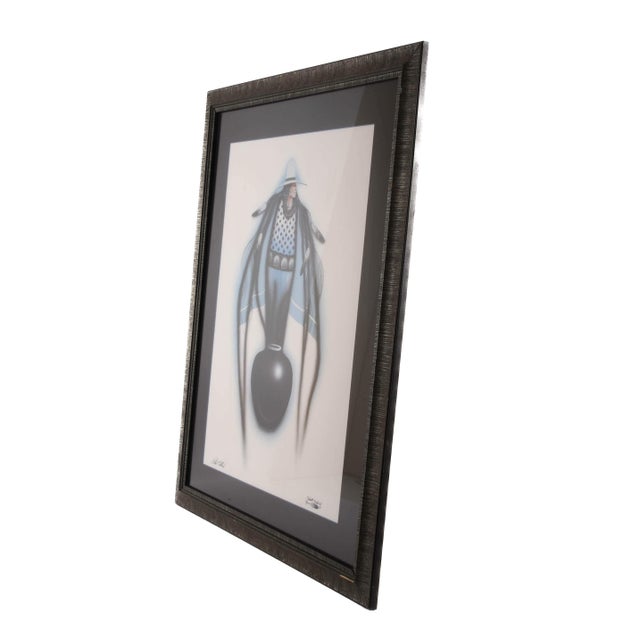Wood Framed Signed Blue Spirit Print by Robert Redbird For Sale - Image 7 of 14