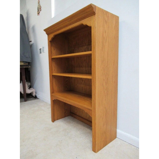 Ethan Allen Ethan Allen Chippendale Canterbury Oak Dresser Hutch Top Shelf For Sale - Image 4 of 9