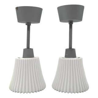 White Ceramic Stilleben Pendant Lamp by IKEA, Sweden, 1990s, Set of 2 For Sale