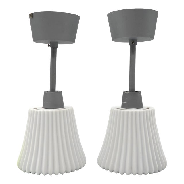 White Ceramic Stilleben Pendant Lamp by IKEA, Sweden, 1990s, Set of 2 For Sale