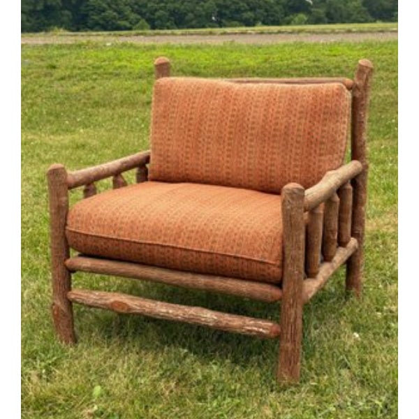 Rustic Set of Four Old Hickory Furniture Co. "Old Faithful" Great Room Lounge Chairs, Shelbyville, Indiana For Sale - Image 3 of 9