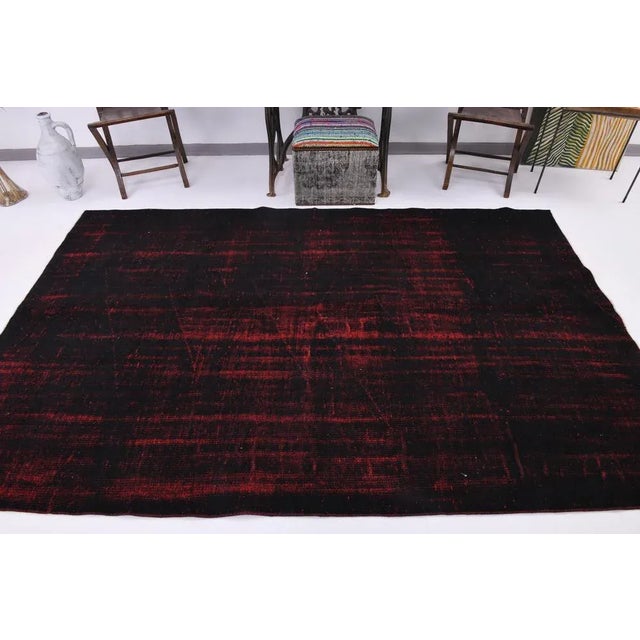 Vintage Black & Red Rug For Sale - Image 5 of 18