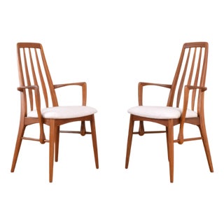Mid-Century Teak Eva Dining Chairs by Niels Koefoed for Koefoeds Hornslet, 1960s, Set of 2 For Sale