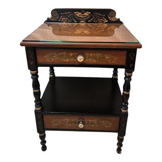 L. Hitchcock Side Table, 2 Drawer For Sale