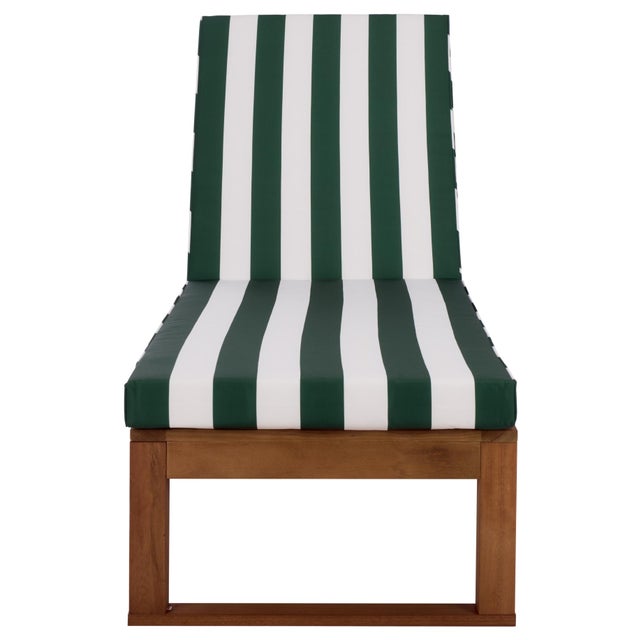 Sophie Chaise Lounge, Natural/Green Stripe For Sale - Image 10 of 12