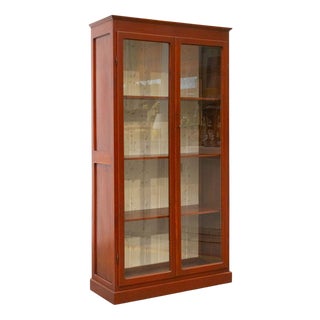 Handcrafted Display Cabinet in Cherry Wood, 1980s For Sale