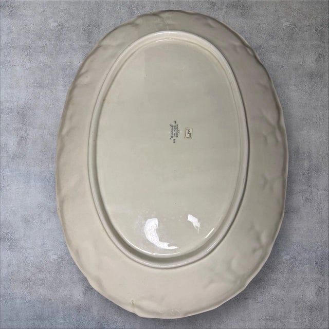 1960s Vintage Mid-Century Modern Fitz & Floyd Oceana Nautilus Coral Platter 18” X 13” For Sale - Image 5 of 5