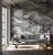 This stunning digitally printed wallpaper panel displays a highly figurative interpretation of an original ink and salt-...