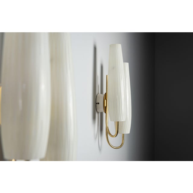 Double Shades Sconces with Brass Details, 1960s, Set of 2 For Sale - Image 11 of 16