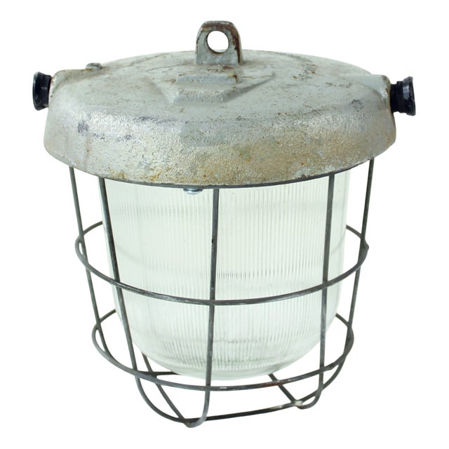 Industrial Factory Ceiling Light, Former Czechoslovakia, 1950s For Sale