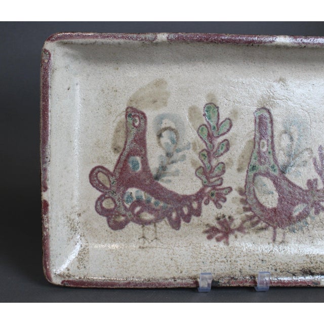 Mid-Century French Ceramic Tray by Gustave Reynaud for Le Mûrier, 1960s For Sale - Image 6 of 13