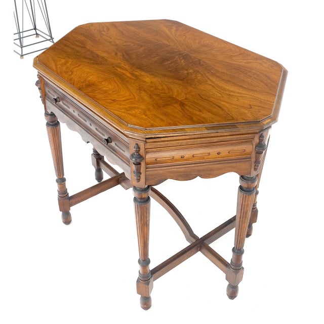 Wood Antique c1920s Tube Radio Stunning American Walnut Cabinet Lift Top Table MINT For Sale - Image 7 of 18