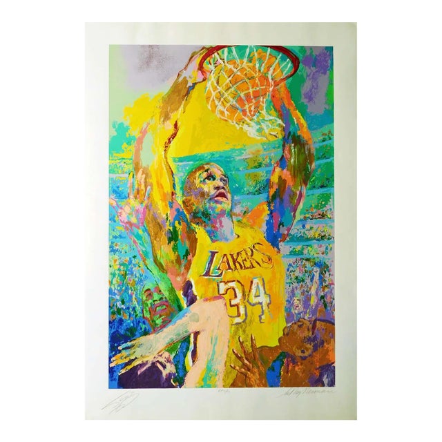 LeROY Neiman Shaq Serigraph Signed Fine Art Serigraph Basketball For Sale