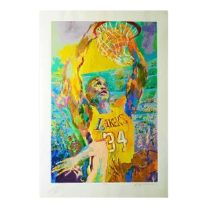 LeROY Neiman Shaq Serigraph Signed Fine Art Serigraph Basketball