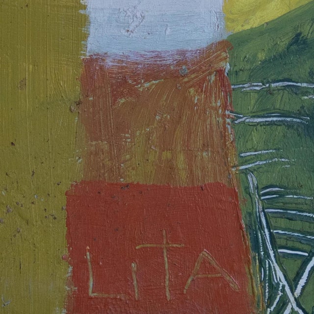 Lita, Large Abstract Composition, 1980s, Oil on Board For Sale - Image 6 of 10