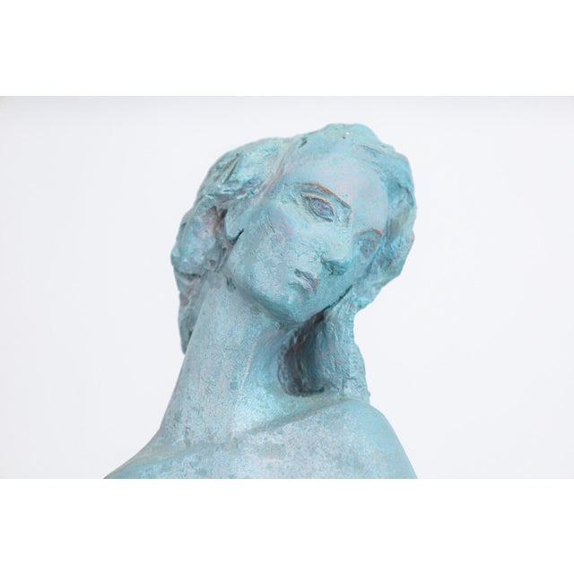 1990s Joyce Gottlieb - Untitled (Standing Turquoise Nude), 1990 Resin Table Sculpture For Sale - Image 5 of 5