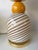 Contemporary Pair of Brass and Berlingo Stripe Murano Glass Lamps, Italy For Sale - Image 9 of 11