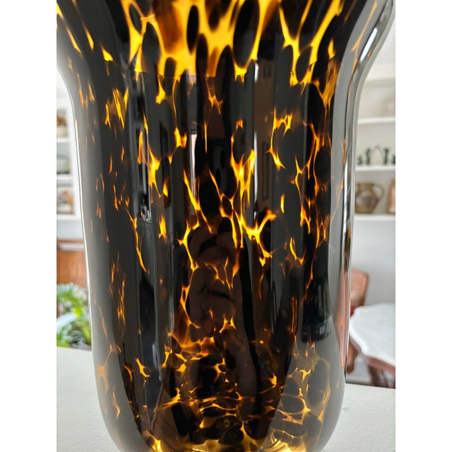Late 20th Century Tortoiseshell Glass Vase For Sale - Image 4 of 8