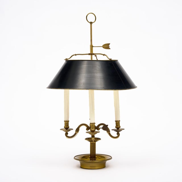 Vintage Large French Empire Style Bouillotte Lamp For Sale - Image 4 of 9