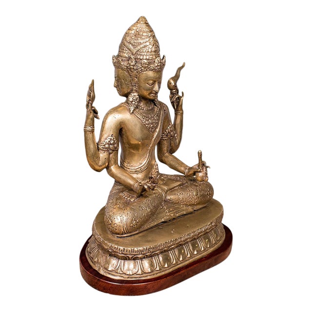 Antique Dattatreya Figure, Balinese, Bronze, Religious Icon, Hinduism, Victorian For Sale